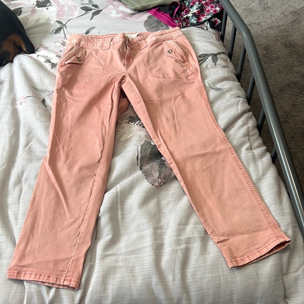 Torrid Salmon crop military pant size 14